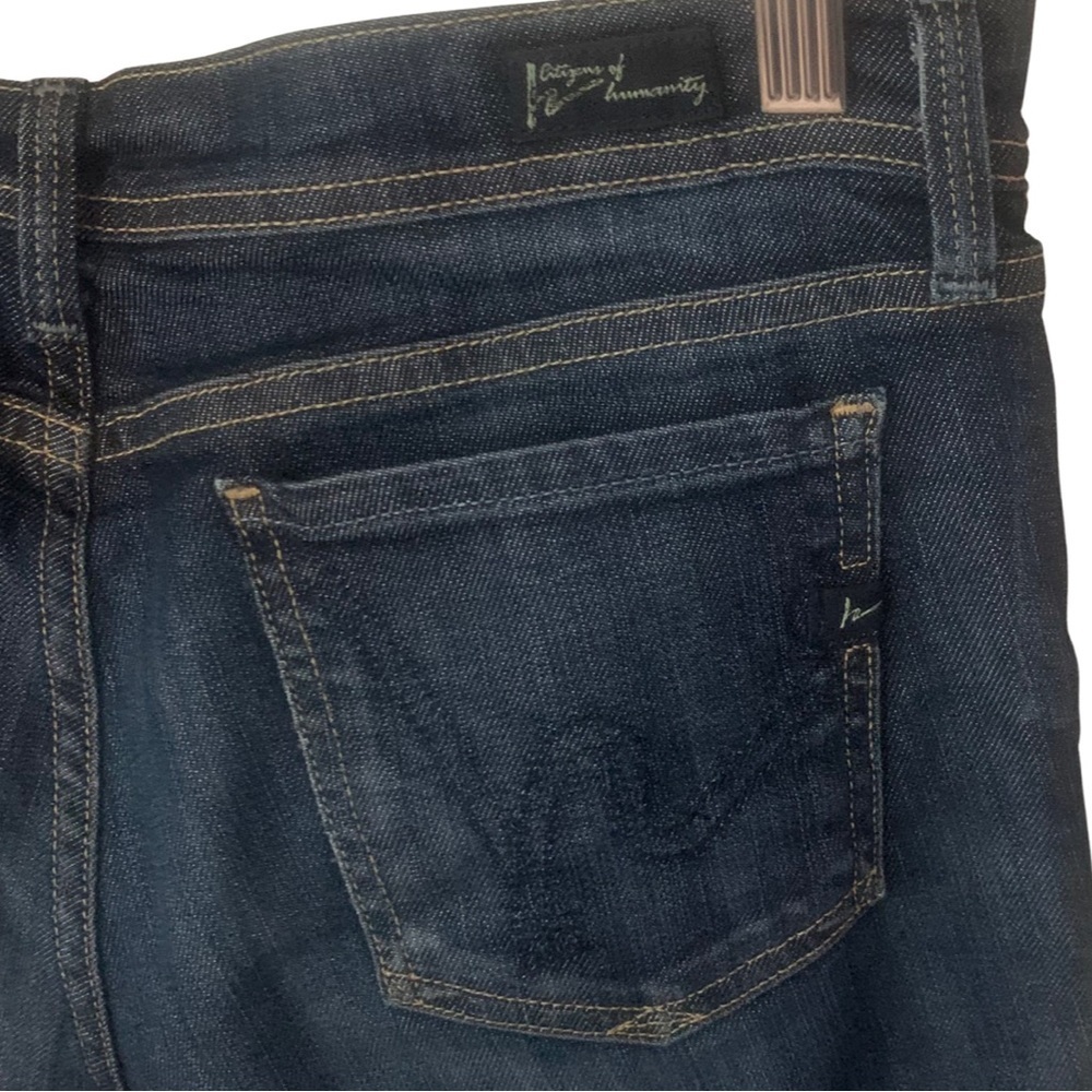 CITIZENS OF HUMANITY Ava Low Rise Straight Dark Denim Jeans With Stretch Size 28 - Picture 8 of 15